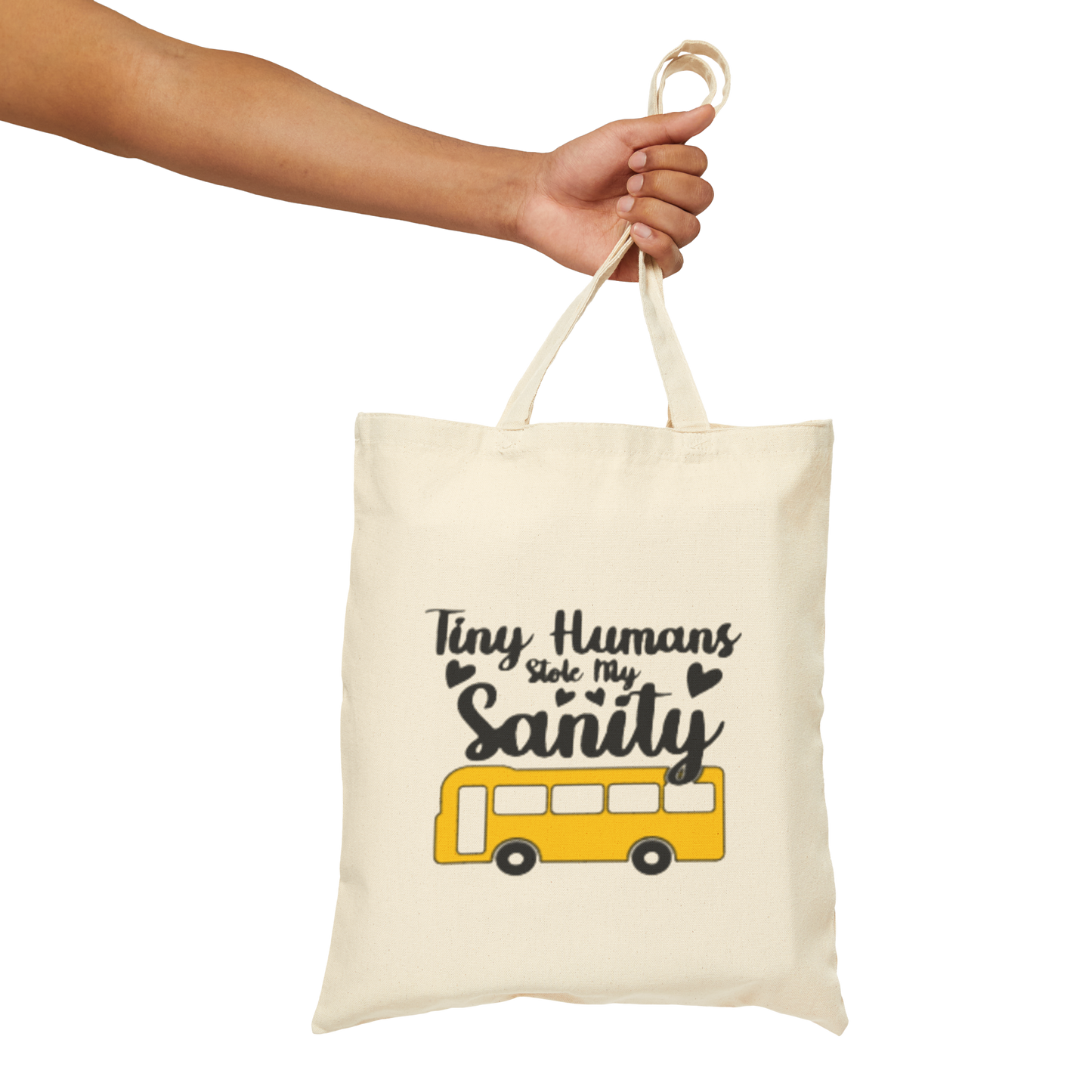 Tote Bag — Tiny Humans Stole My Sanity School Bus Canvas Tote