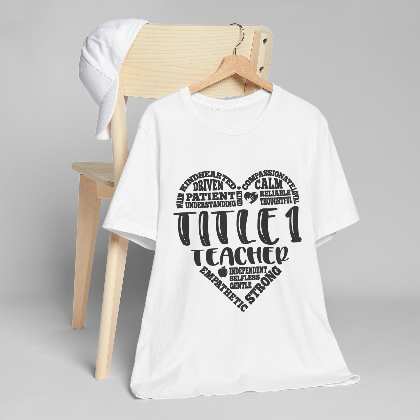 Teacher Heart T-Shirt – 'Title 1 Teacher' Inspirational Typography Tee for Educators