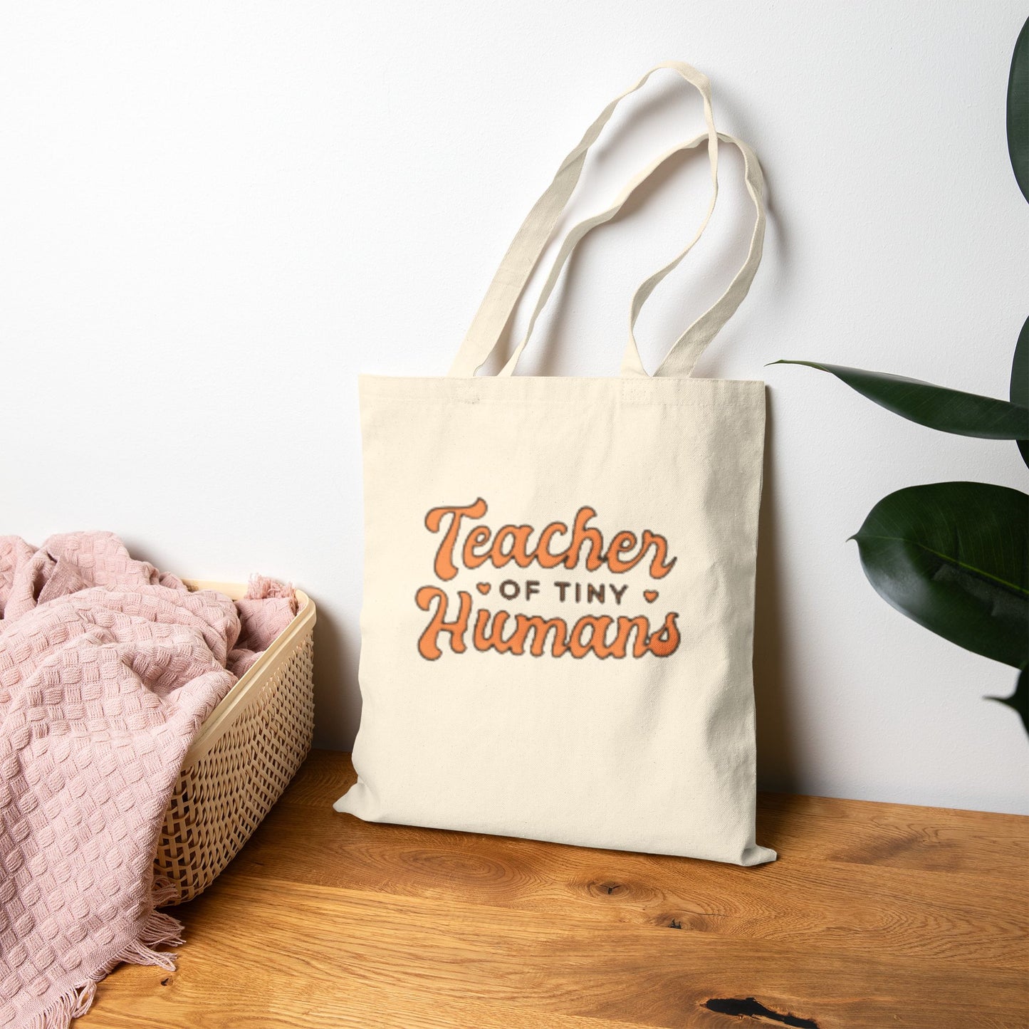 Teacher of Tiny Humans Canvas Tote — Cute Teacher Gift Tote Bag