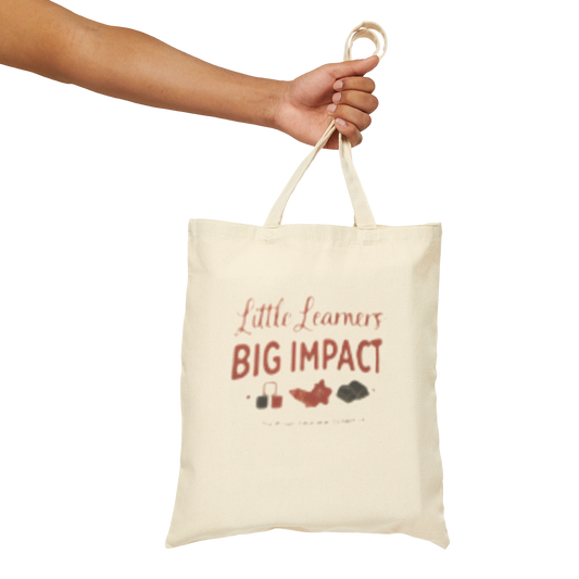 Tote Bag — "Little Learners Big Impact" Canvas School Tote