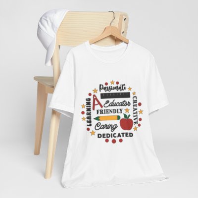 Teacher Appreciation T-Shirt – 'Passionate, Caring, Dedicated' Educator Graphic Tee